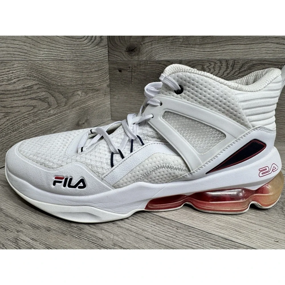 Fila Octane 2A Shoes Mens Size 14  White Leather Basketball Sneakers